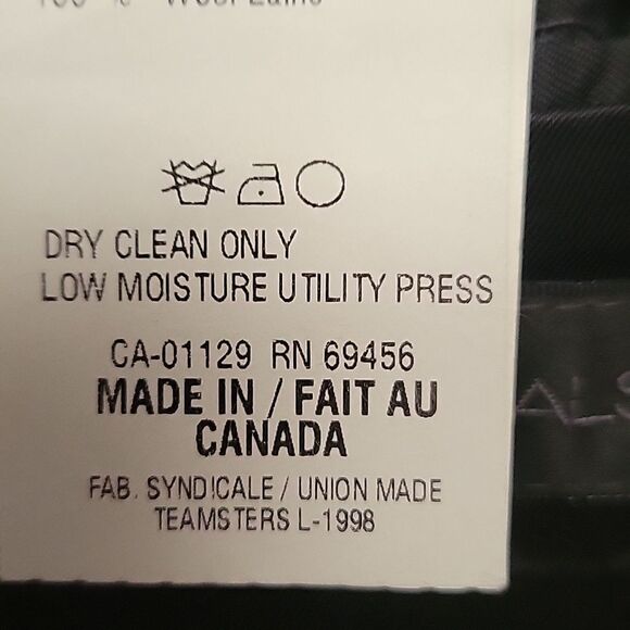 DKNY Essentials 100% Wool Charcoal Men's Blazer, Size 42L - Picture 4 of 5